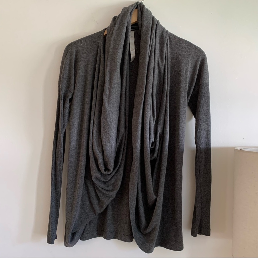 ALO Yoga Shade Gray Cowl Neck Sweater